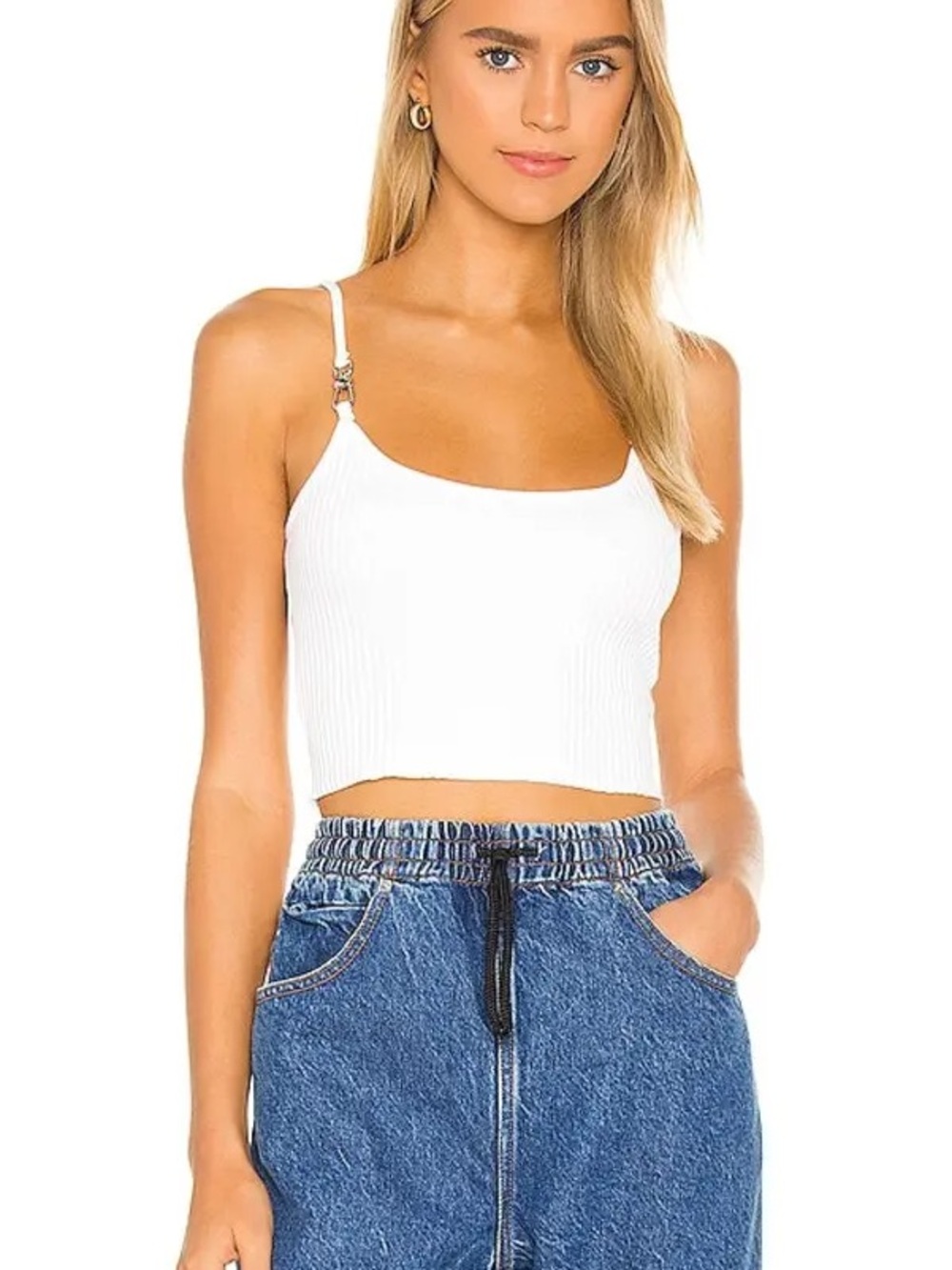 The Range Vital Rib Hardware Tank White Cropped Ribbed Cami Y2K Minimalist S